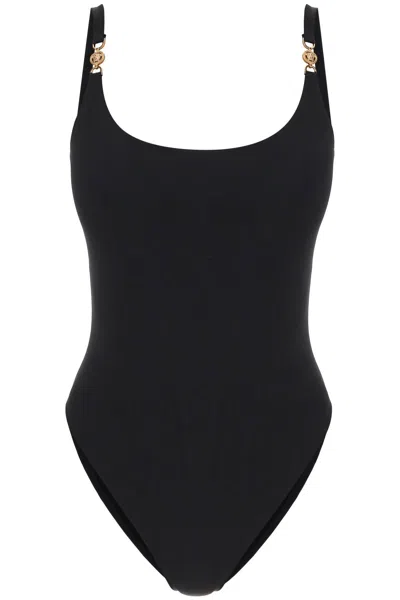 Shop Versace Medusa 95 One-piece Swimwear In Black