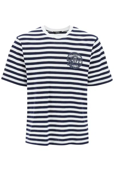 Shop Versace Nautical Stripe T-shirt In Mixed Colours