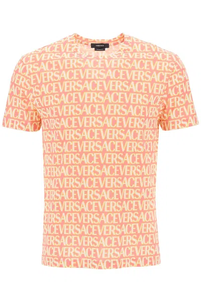 Shop Versace Allover T-shirt In Mixed Colours