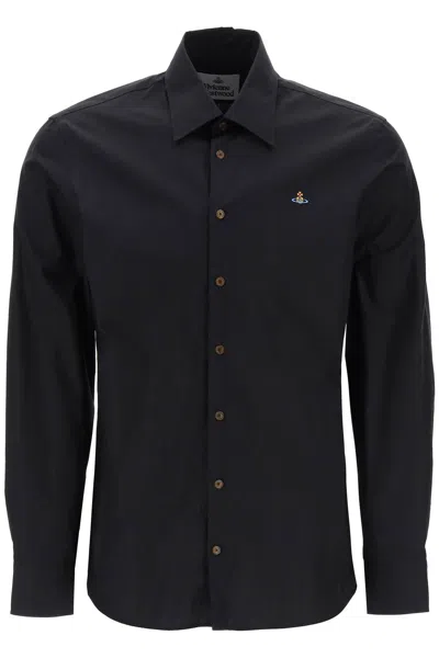 Shop Vivienne Westwood Ghost Shirt With Orb Embroidery In Black