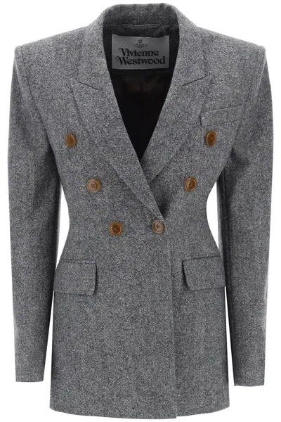 Shop Vivienne Westwood Lauren Jacket In Donegal Tweed In Mixed Colours