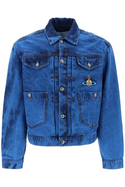 Shop Vivienne Westwood Marlene Denim Jacket For Women In Blue