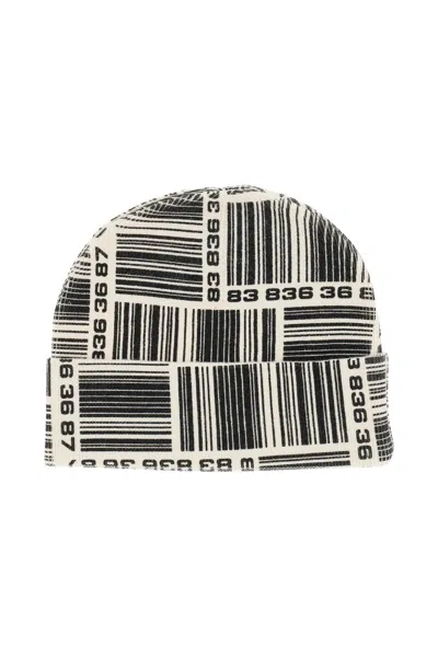 Shop Vtmnts Barcode Monogram Beanie Hat In Mixed Colours