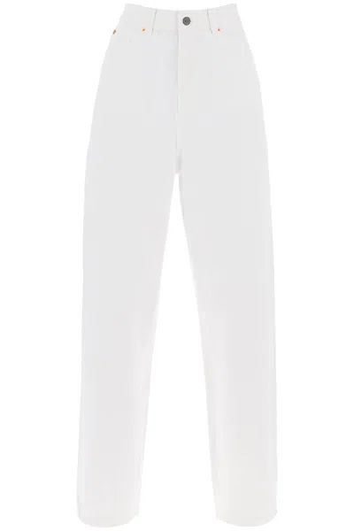 Shop Wardrobe.nyc Jeans Loose A Vita Bassa In White