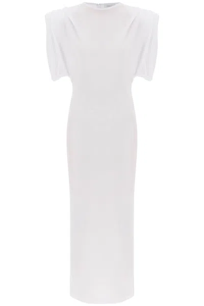 Shop Wardrobe.nyc Midi Sheath Dress With Structured Shoulders In White