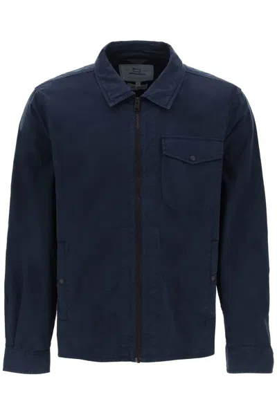 Shop Woolrich Cotton Overshirt For In Blue