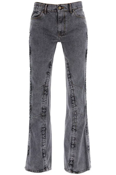 Y/project Y Project Hook-and-eye Flared Jeans In Black
