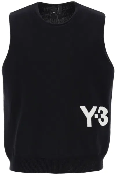 Shop Y-3 "logo Knit Vest For In Black