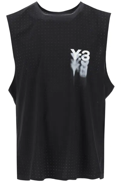 Shop Y-3 Perforated Tank Top With Faded In Black