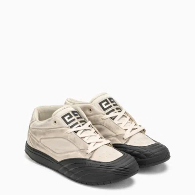 Shop Givenchy Stone Grey Nubuck Low Skate Trainer In White