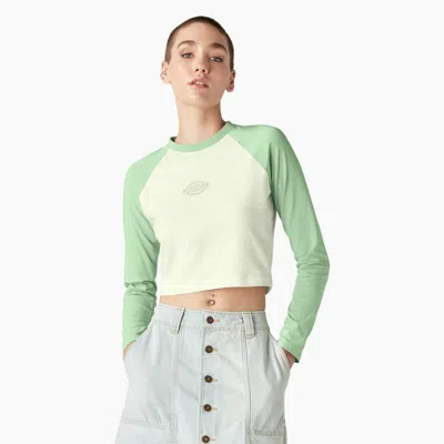 Shop Dickies Women's Sodaville Long Sleeve Cropped T-shirt In Green