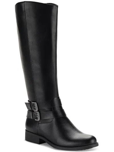 Shop Style & Co Maliaa Womens Faux Leather Riding Knee-high Boots In Black