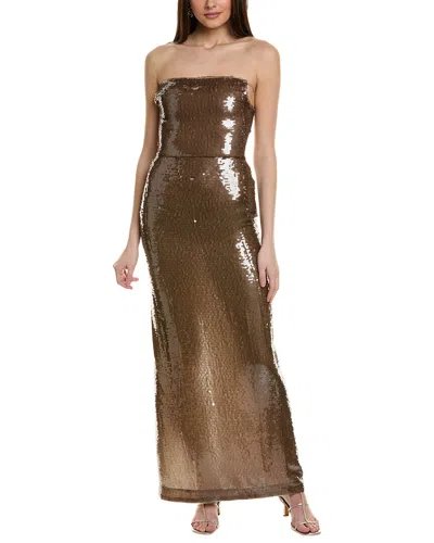 Shop Sabina Musayev Mili Maxi Dress In Gold