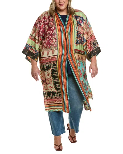 Shop Johnny Was Plus Journey Reversible Silk Kimono In Multi