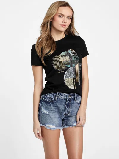 Shop Guess Factory Eco Riva Tee In Black