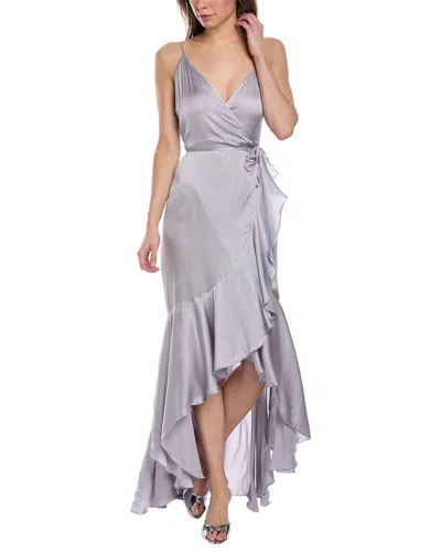 Shop Walker & Wade Nadia Maxi Wrap Dress In Silver