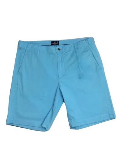 Psycho Bunny Diego Twill Flat Front Shorts In Blue