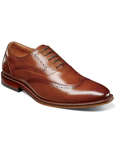 Shop Stacy Adams Macarthur Mens Leather Wingtip Oxfords In Brown