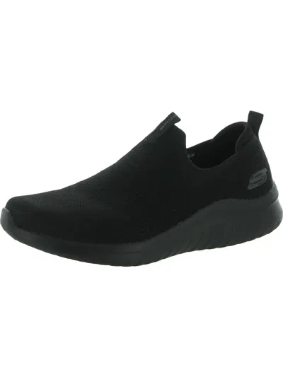 Shop Skechers Ultra Flex 2.0-mirkon Mens Knit Laceless Running Shoes In Black