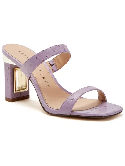 Shop Katy Perry The Hollow Heel Womens Faux Leather Open Toe Slide Sandals In Purple
