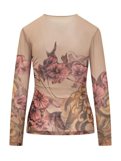 Shop Alberta Ferretti T-shirt With Floral Print In Pink