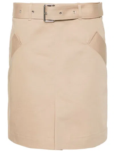 Shop Totême Toteme Cotton Trench Skirt In Beige