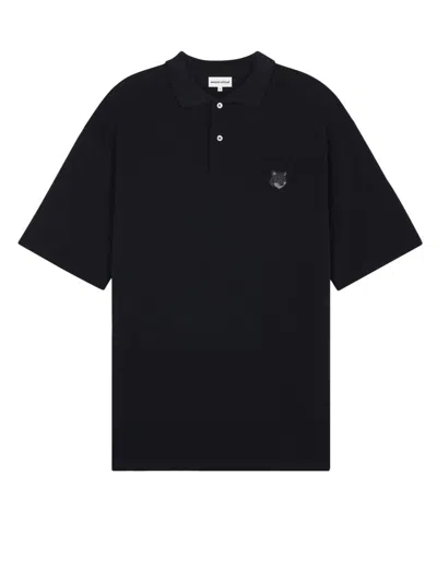 Shop Maison Kitsuné Polo Shirt In Black