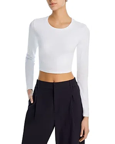 Shop Alo Yoga Finesse Long Sleeve Cropped Top In White