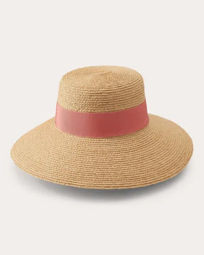 Shop Helen Kaminski Women's Easton Raffia Sun Hat In Natural/pomelo
