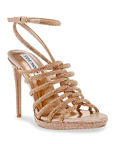 Shop Steve Madden Women's Givinn Strappy High Heel Sandals In Light Gold