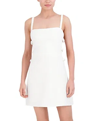 Shop Bcbgmaxazria Square Neck Cut Out Mini Dress In Off-white