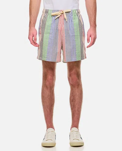 Shop Howlin' Cotton Seersucker Shorts In Multicolor