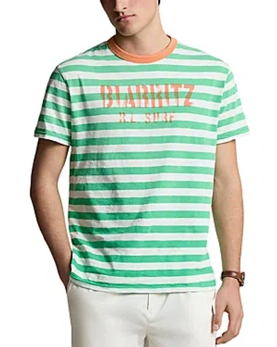 Shop Polo Ralph Lauren Classic Fit Striped Jersey T-shirt In Green