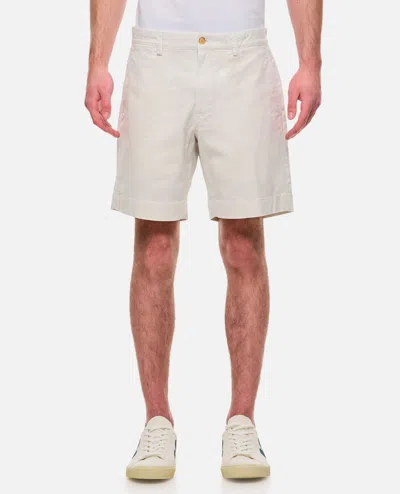 Shop Polo Ralph Lauren Flat Cotton Short In White
