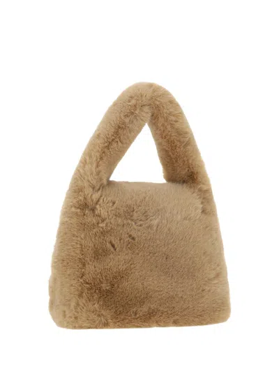 Shop Blumarine Camel Faux Fur Monogram B Bag