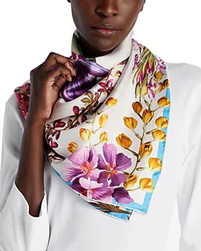 Shop Echo Botanica Silk Square Scarf In Multi/cream