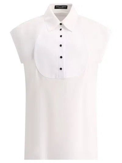 Shop Dolce & Gabbana Polo Shirt With Tux Front In White