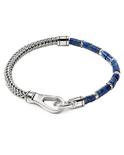Shop John Hardy Sterling Silver Heishi Lapis Lazuli Beaded Flex Bracelet In Blue/silver