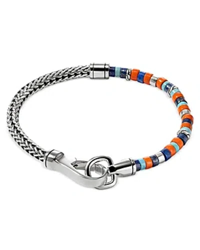 John Hardy Men's Heishi Sterling Silver, Lapis Lazuli, Turquoise, & Enamel Chain Bracelet In Multi/silver