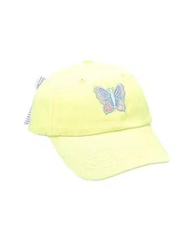 Shop Bits & Bows Girls' Butterfly Bow Baseball Hat In Buttercup - Little Kid, Big Kid In Yellow, Purple, Pink, Aqua, White