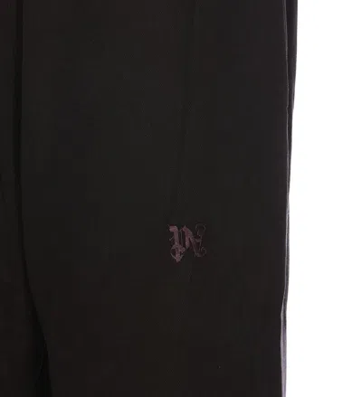 Shop Palm Angels Pantalone Monogram In Black