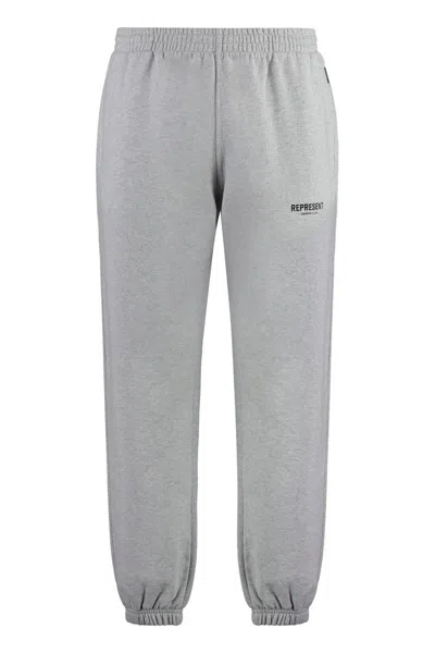 Shop Represent Owners Club Cotton Track-pants In Grey