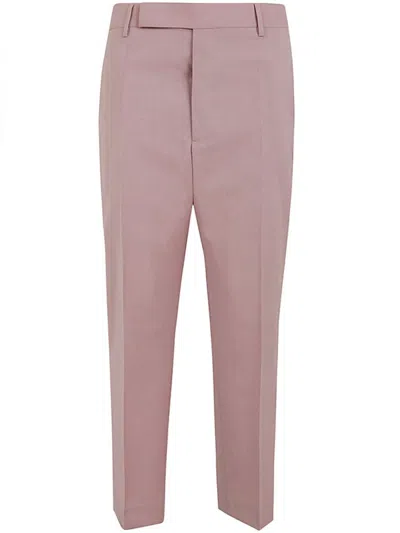 Shop Rick Owens Astaires Cropped Trousers Clothing In Pink & Purple