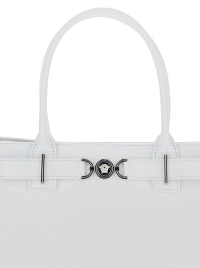 Shop Versace Large Tote Look1 In White