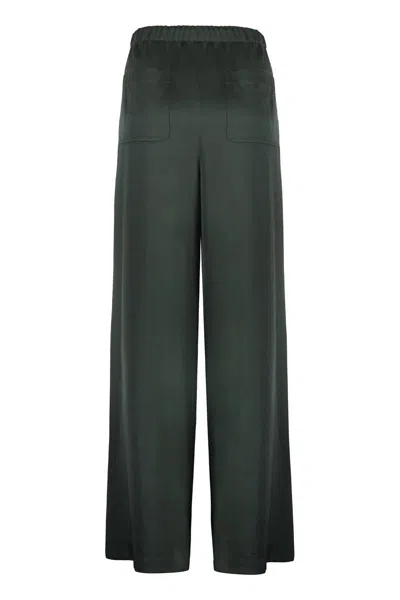 Shop Vince Satin Trousers In Green