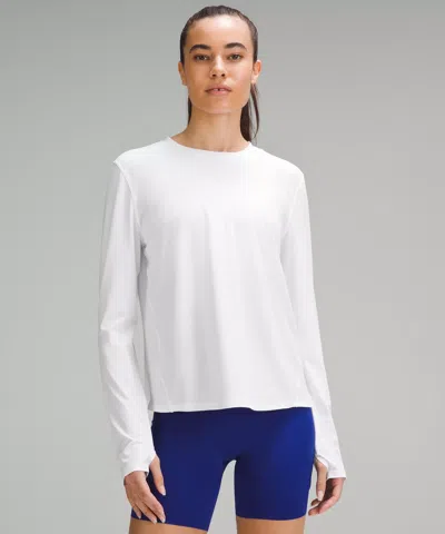 Shop Lululemon Mesh Panelled Running Long-sleeve Shirt
