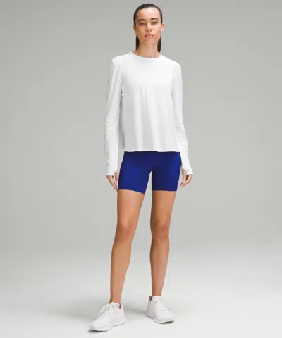Shop Lululemon Mesh Panelled Running Long-sleeve Shirt