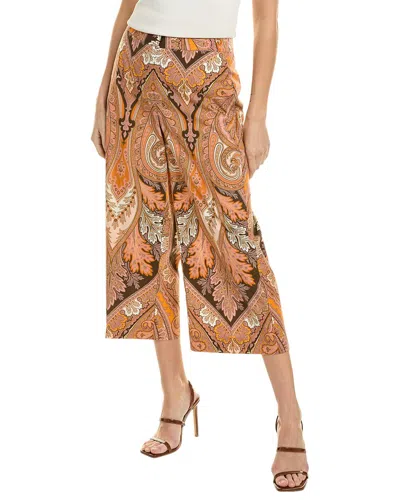 Shop Kobi Halperin Laura Print Cropped Pant In Brown