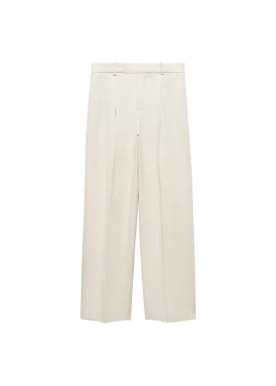 Shop Mango Pleated Suit Pants Light/pastel Grey In Gris Clair/pastel