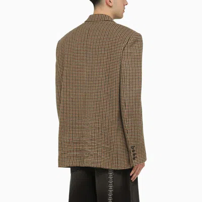 Shop Balenciaga Houndstooth Single-breasted Jacket In Beige